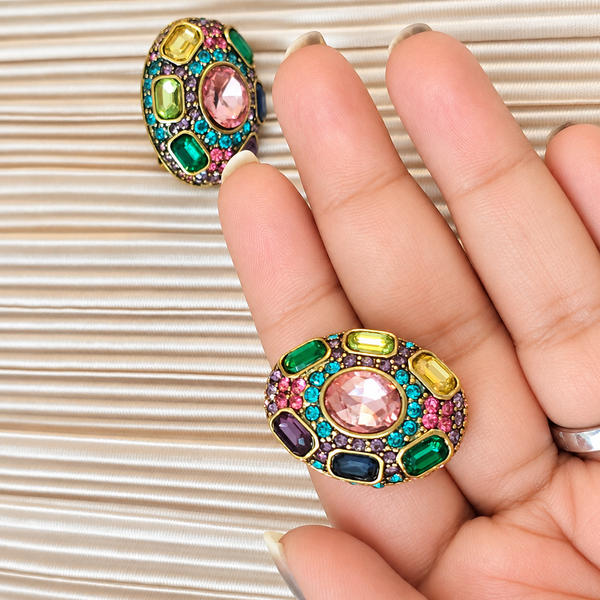 Multicolor Gems Studs Earrings