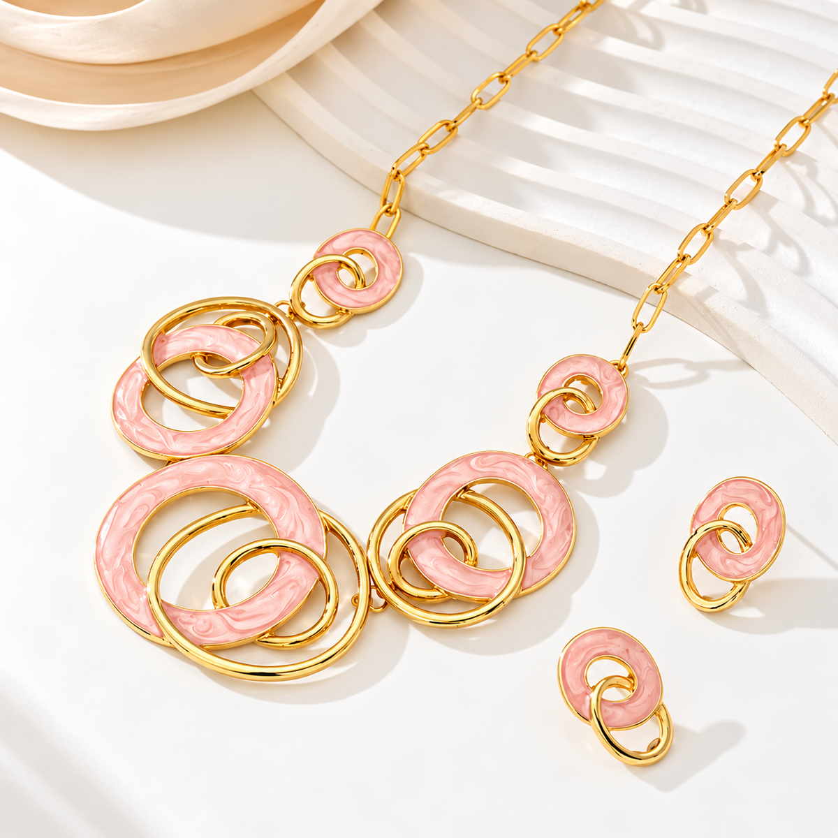 Blush Infinity Necklace Set