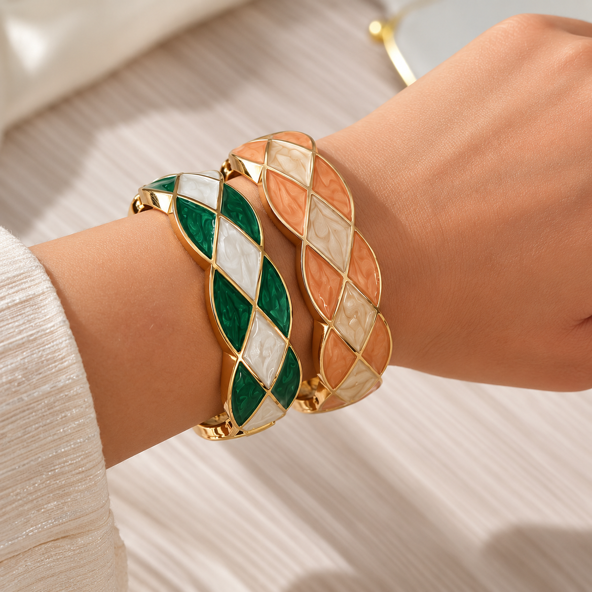 Enamel Bracelet Set Of 2
