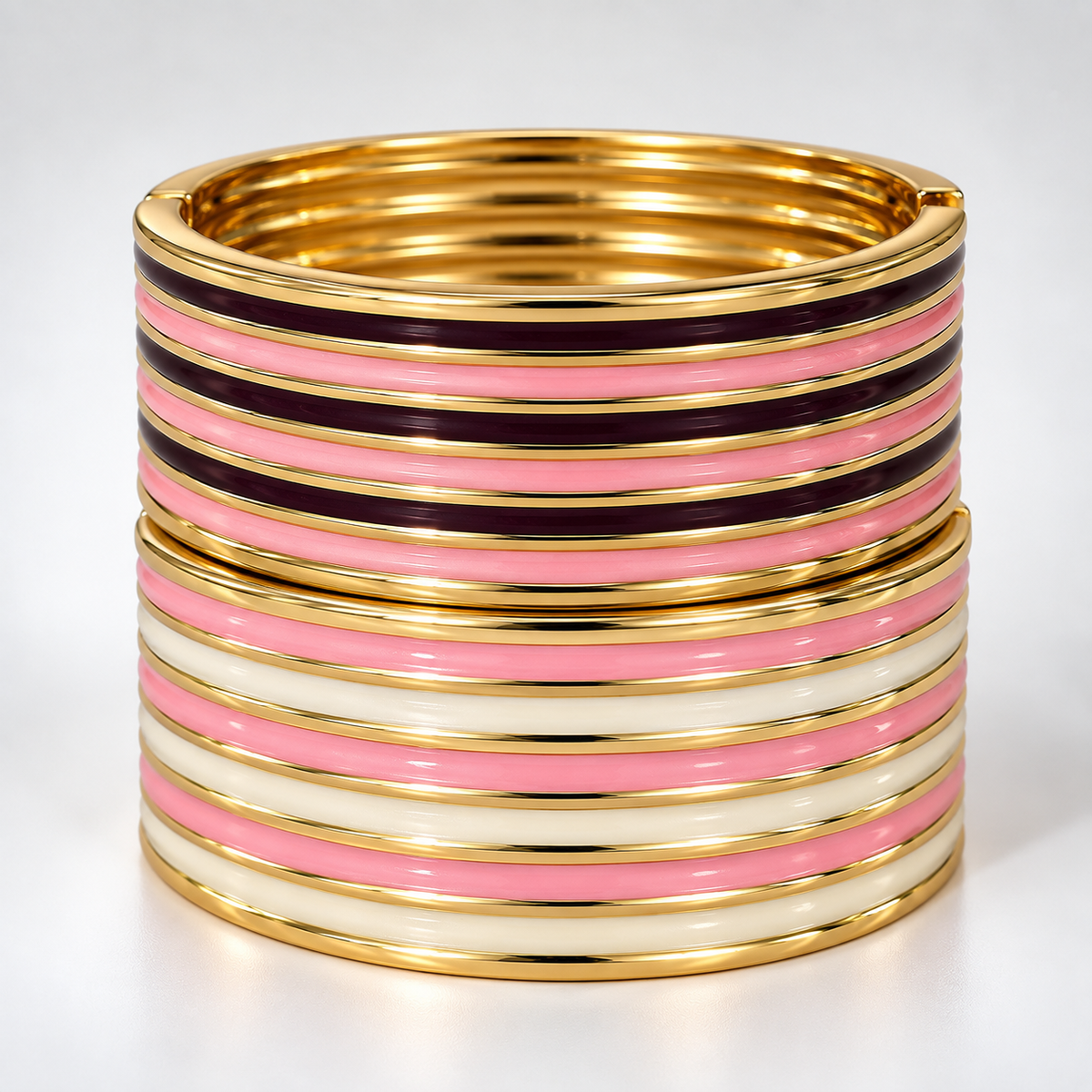 Blush & Ivory Layered Bracelet Set Of 2