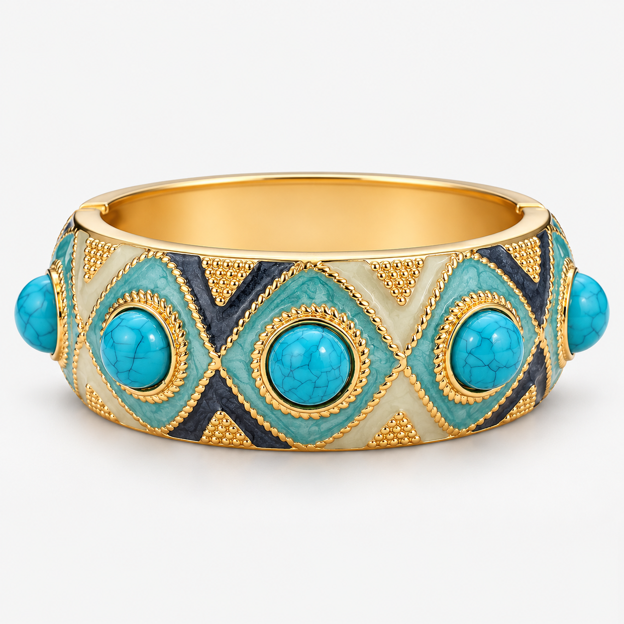 Athena Blue Pearl Statement Bangle