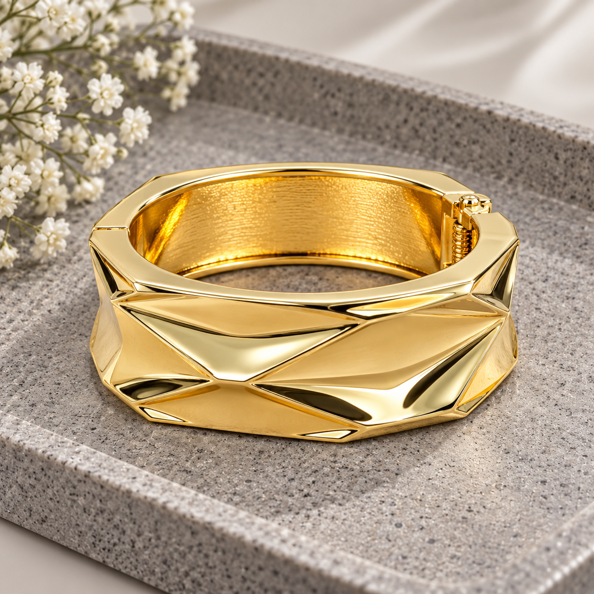 Aurelia Sculpted Gold Bangle
