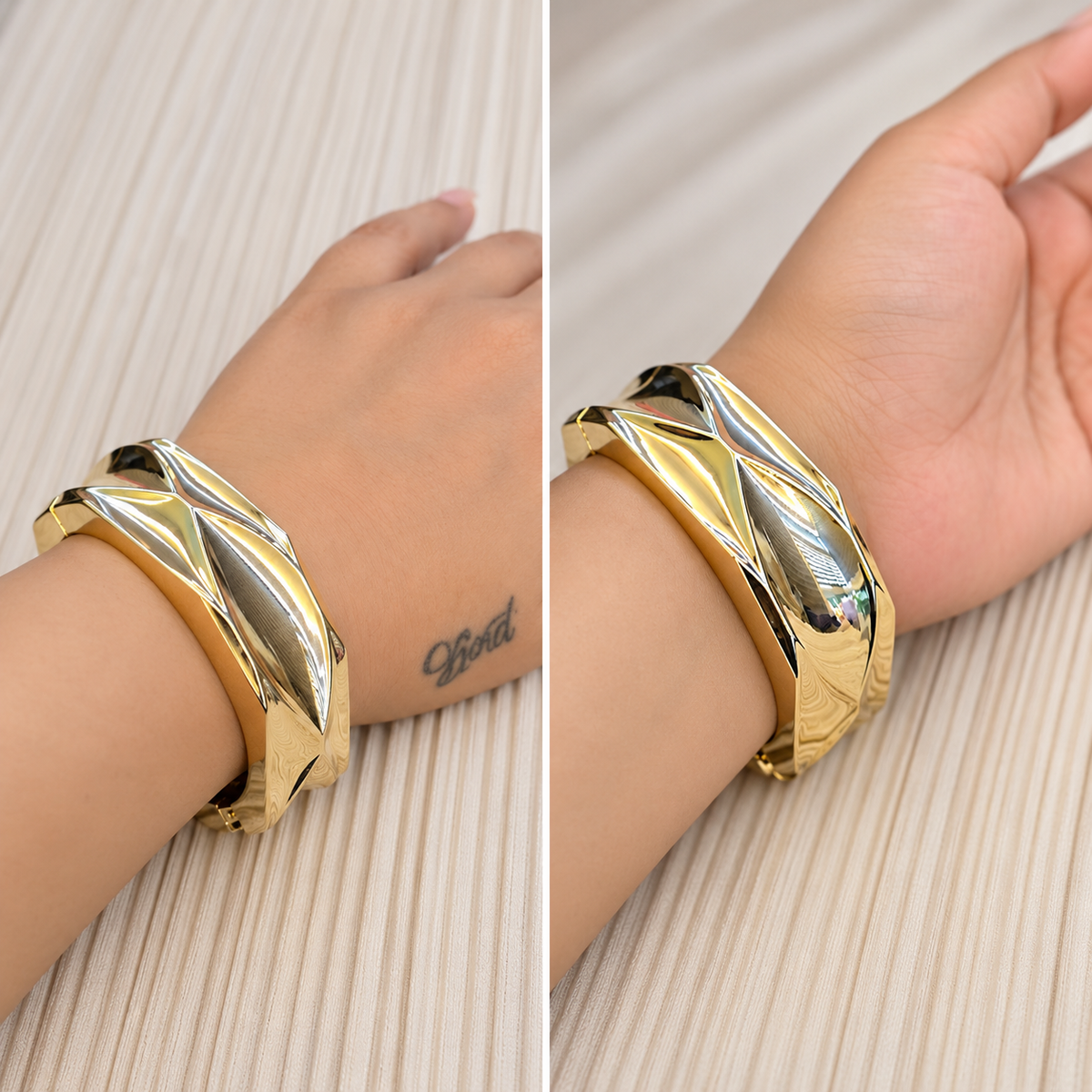 Aurelia Sculpted Gold Bangle