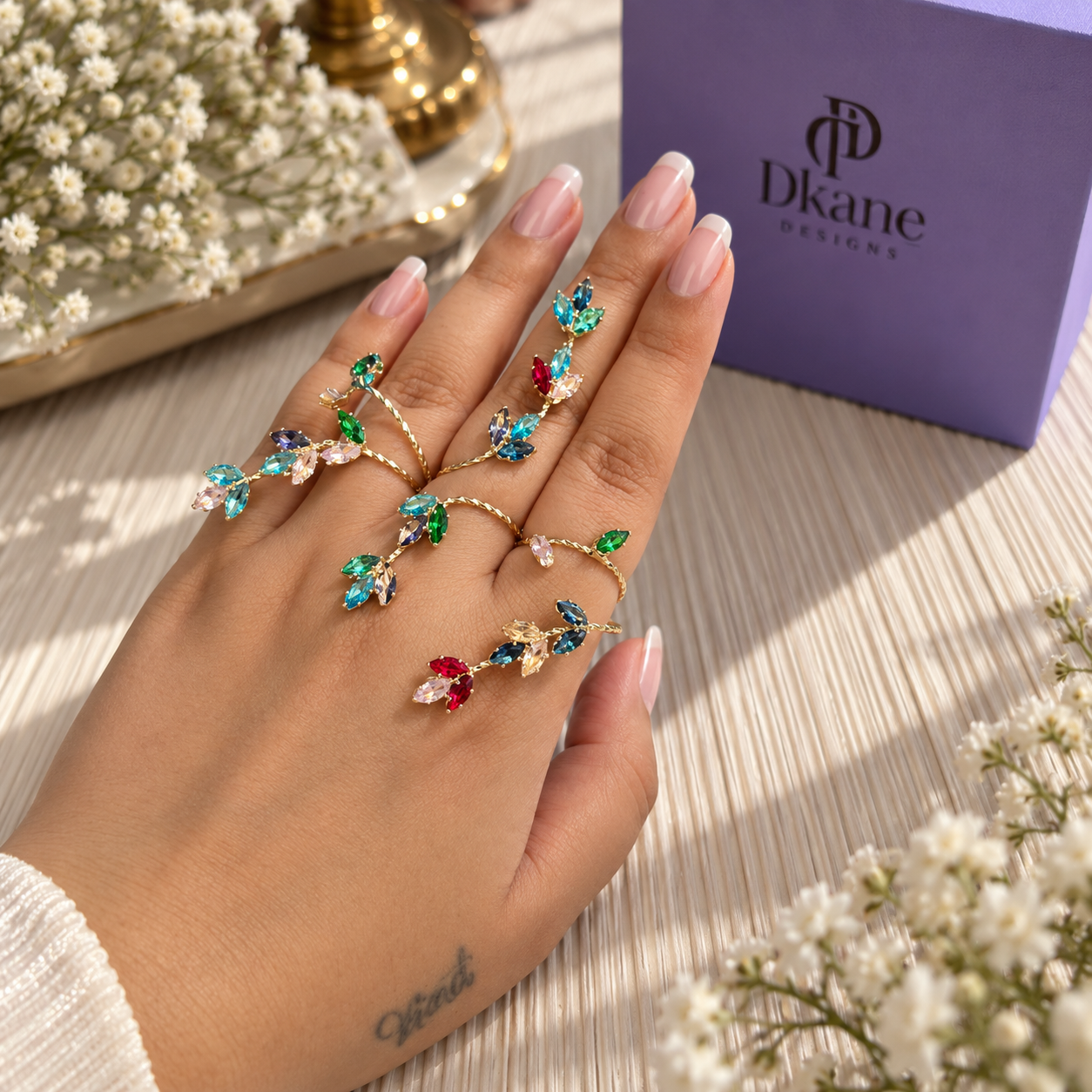Multicolor Adjustable Ring Bracelet