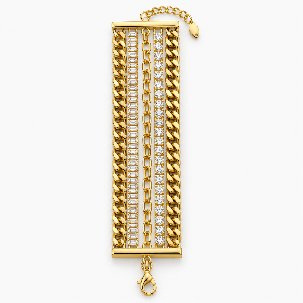 Luxe Gold Multi-Layer Stack Bracelet