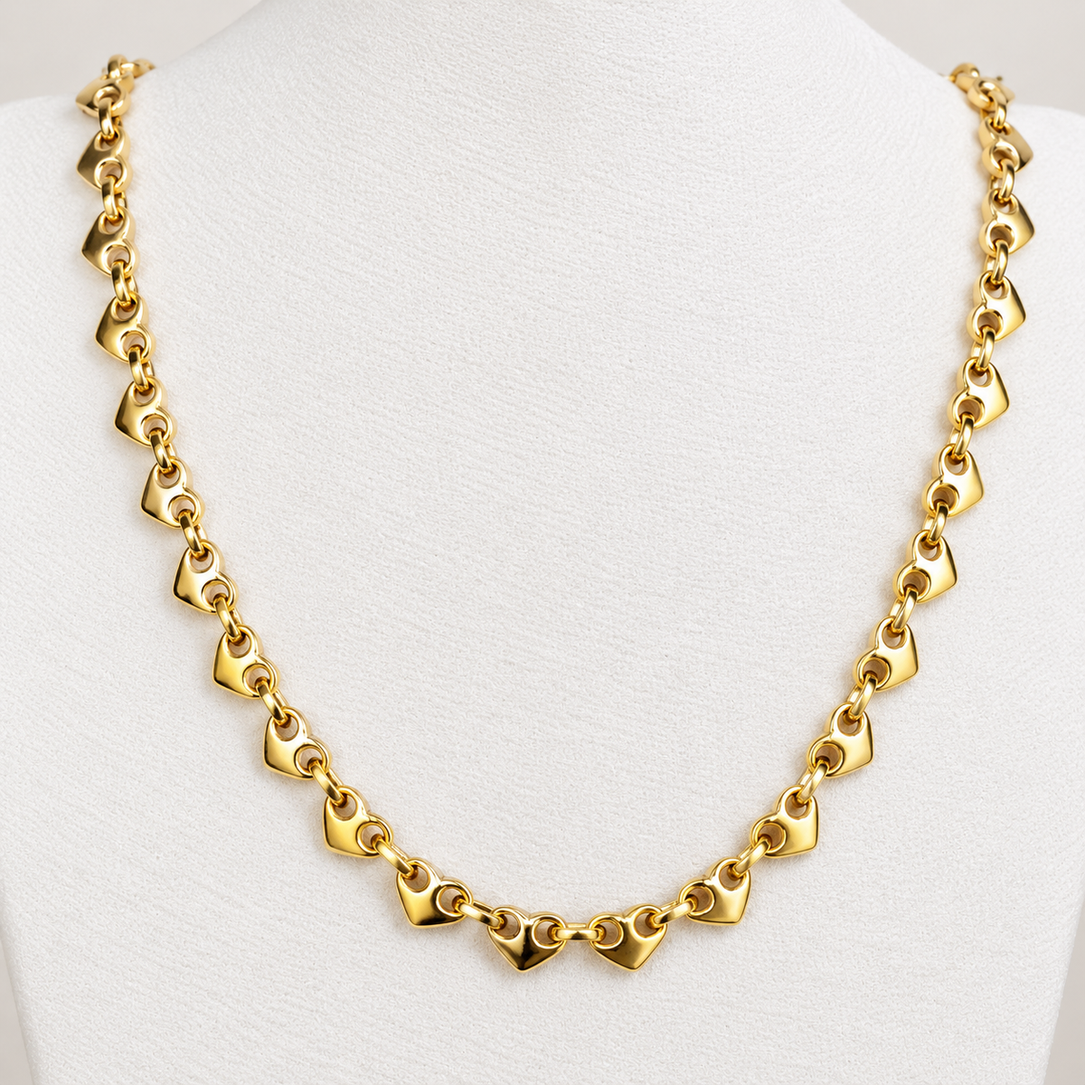 Love Link Heart Chain Necklace.