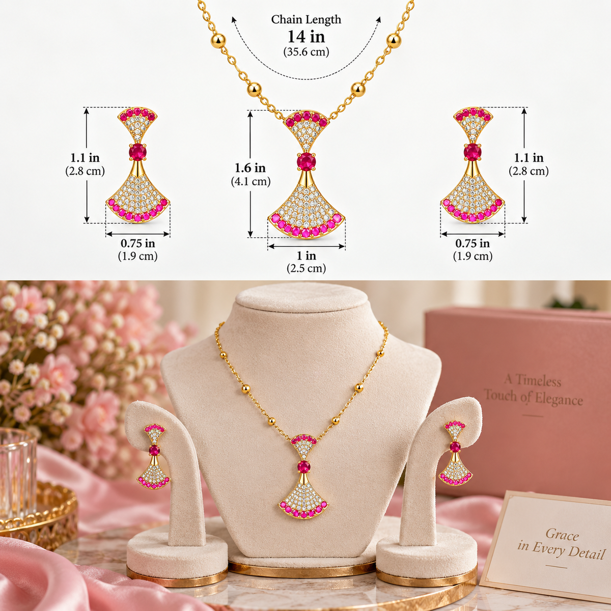 Ruby Fan Drop Set
