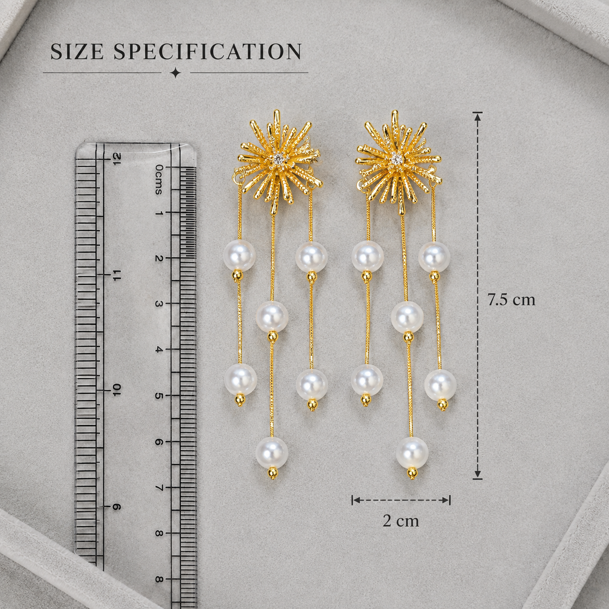 Starburst Pearl Drop Earrings