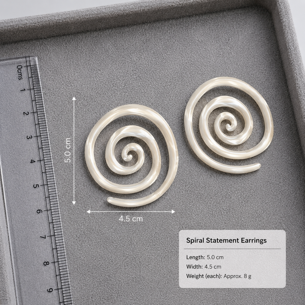 Ivory Spiral Statement Earrings