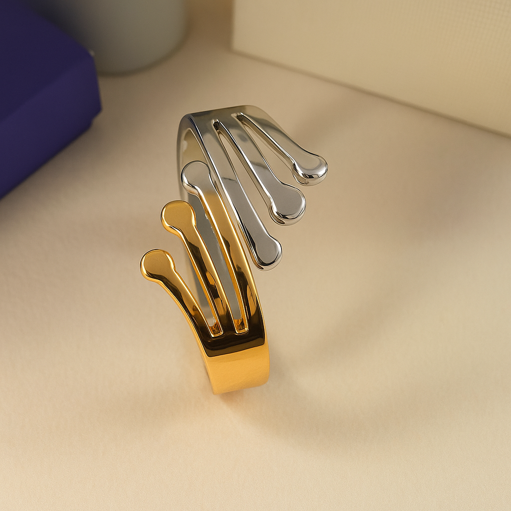Dual Harmony Adjustable Cuff Bracelet