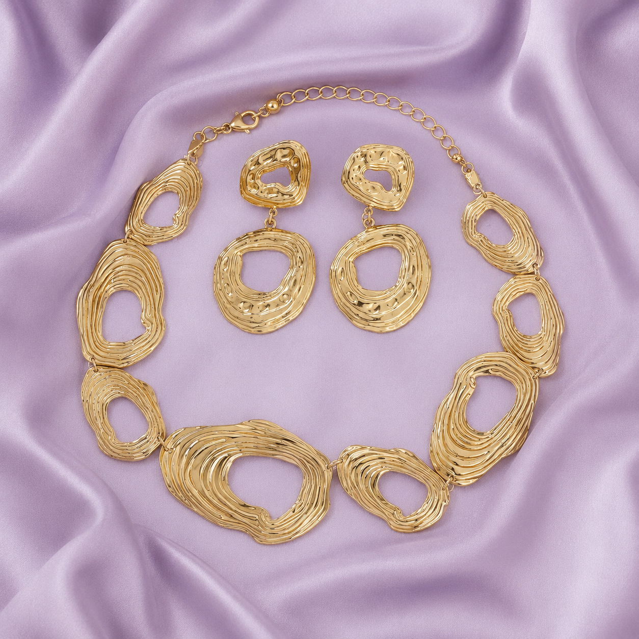 Molten Gold Sculptural Jewelry Set