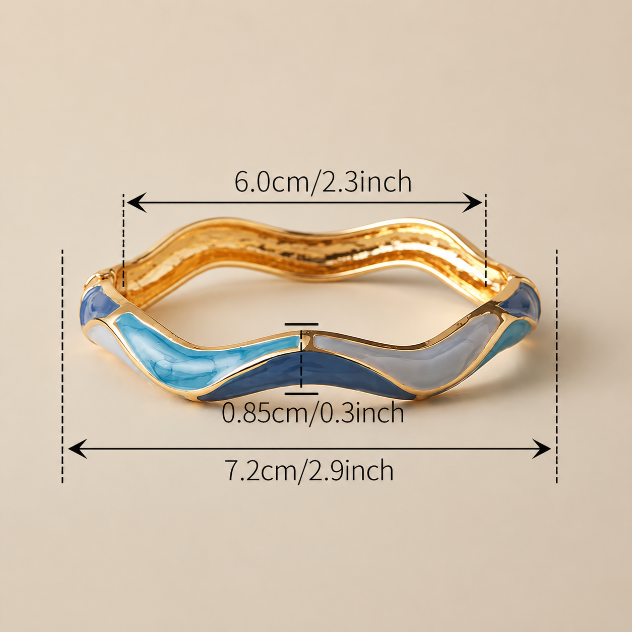 Wave Enamel Bangles (Set of 2)