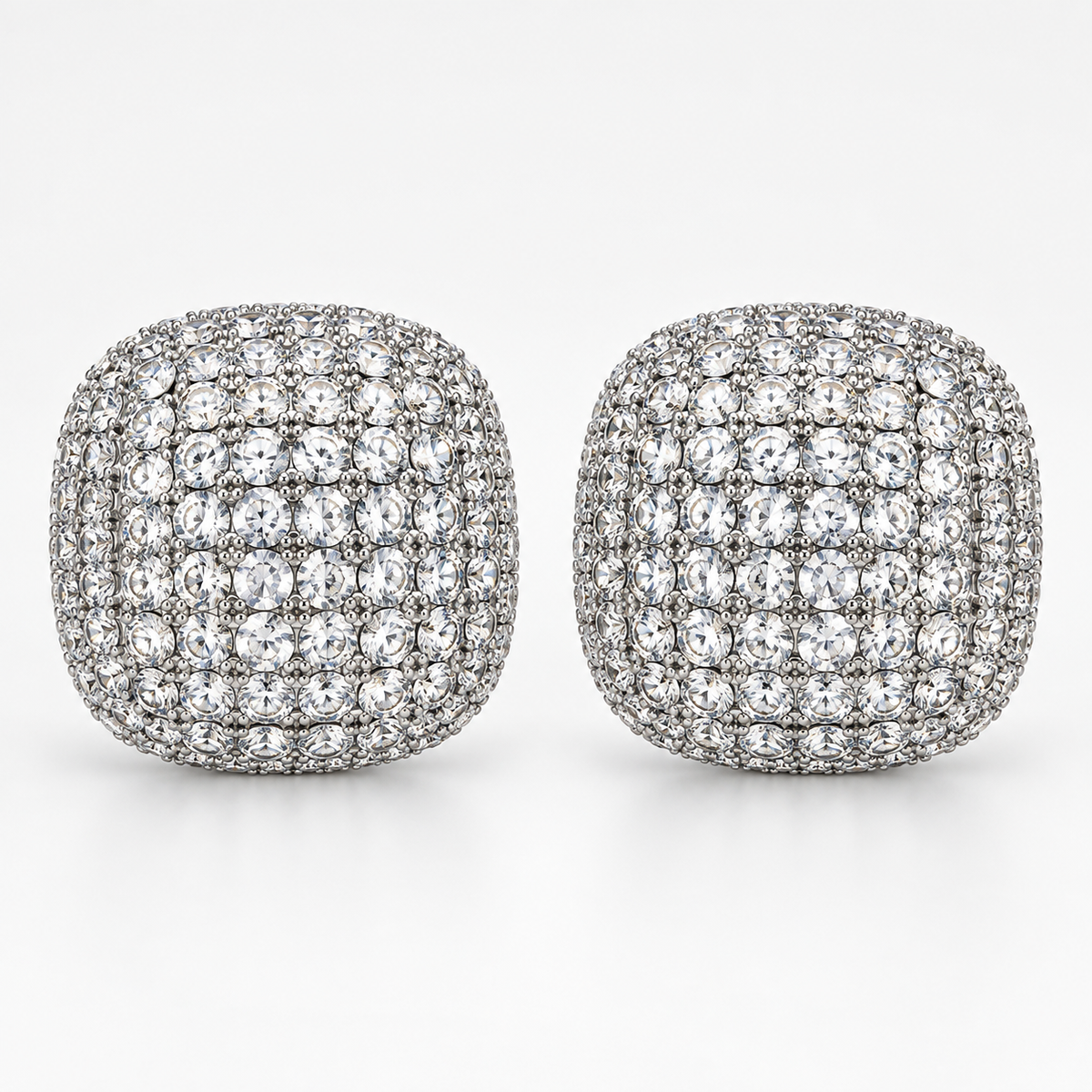 Crystal Pavé Square Stud Earrings