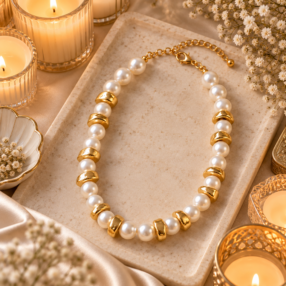 Pearl & Gold Harmony Necklace
