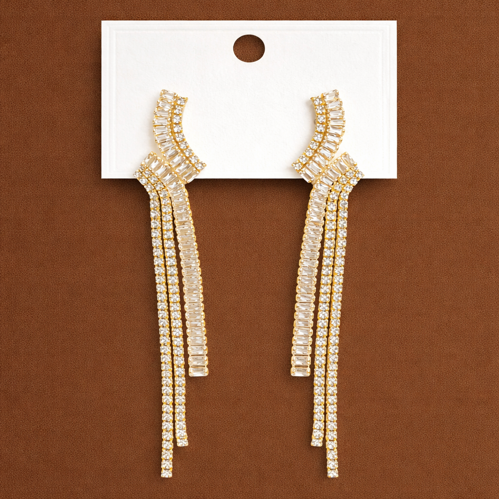 Golden Rhinestone Earrings