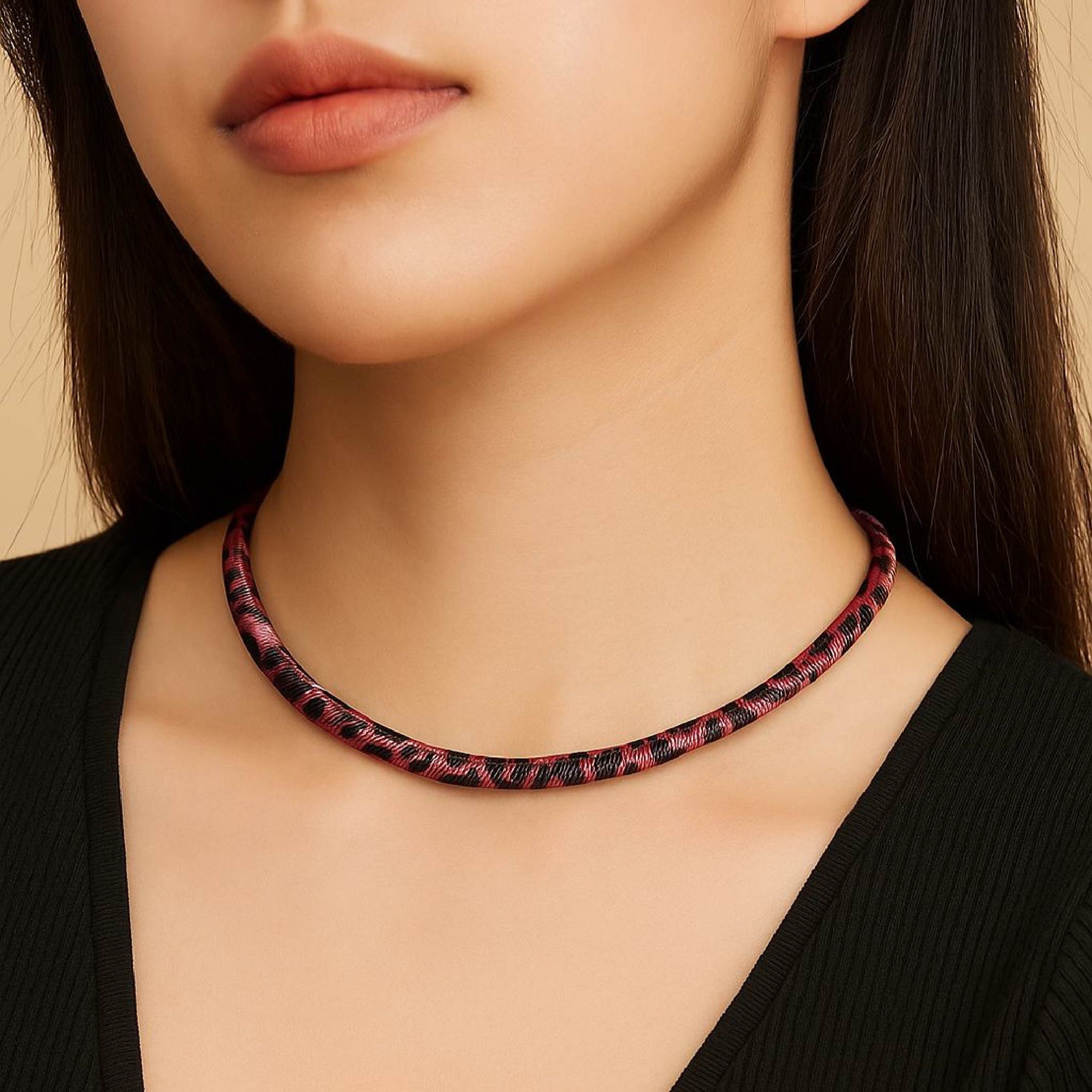Pink Leopard Necklace