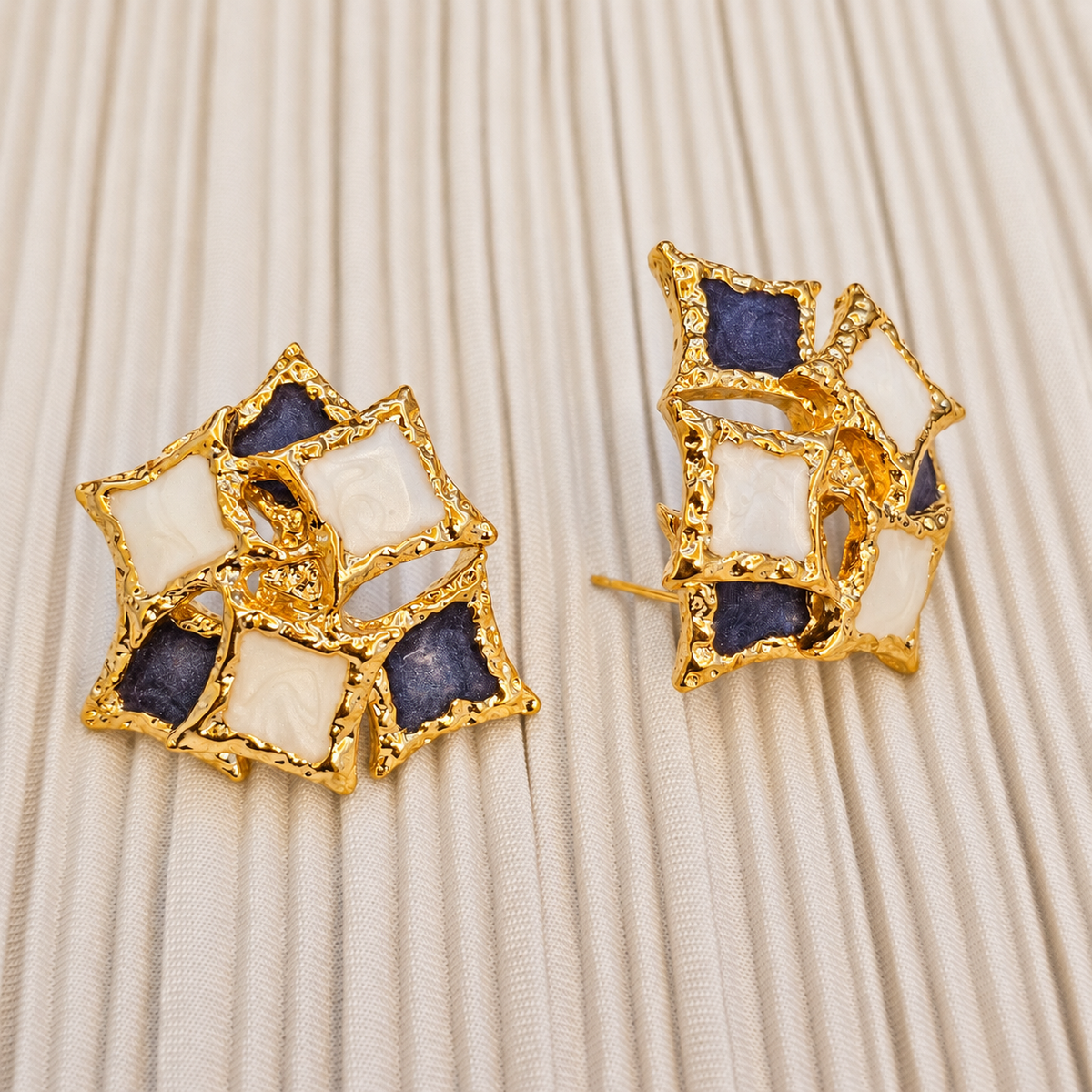 Pearl & Smoky Quartz Stud Earrings