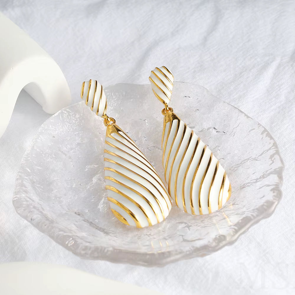 Ivory Swirl Statement  Earrings