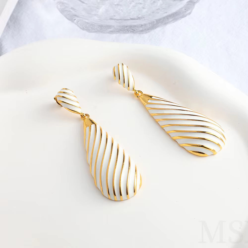 Ivory Swirl Statement  Earrings
