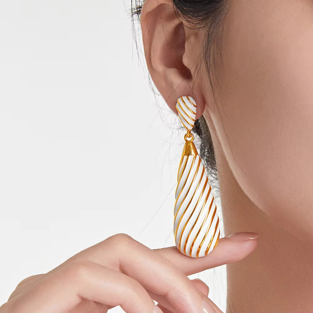 Ivory Swirl Statement  Earrings