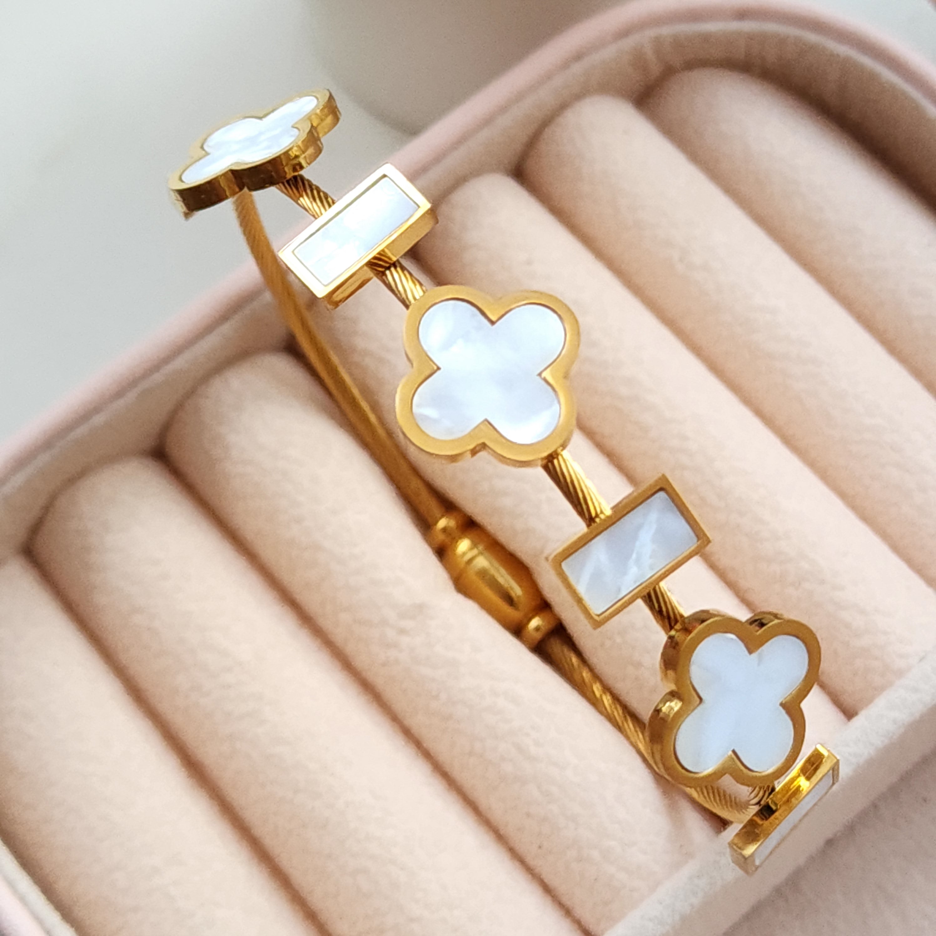 Mother of Pearl Clover Bangle