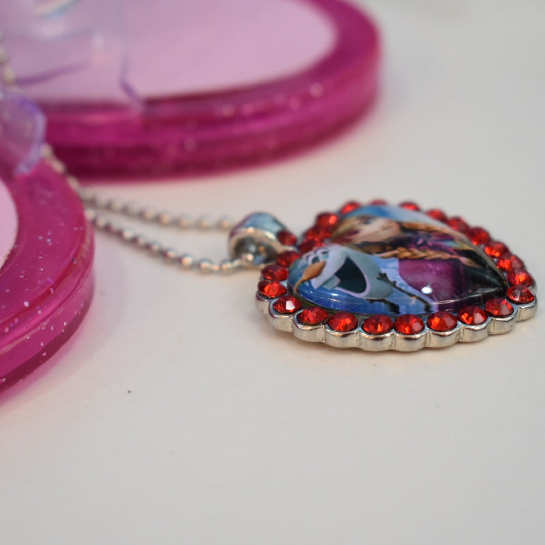 Red Heart Anna Elsa Necklace