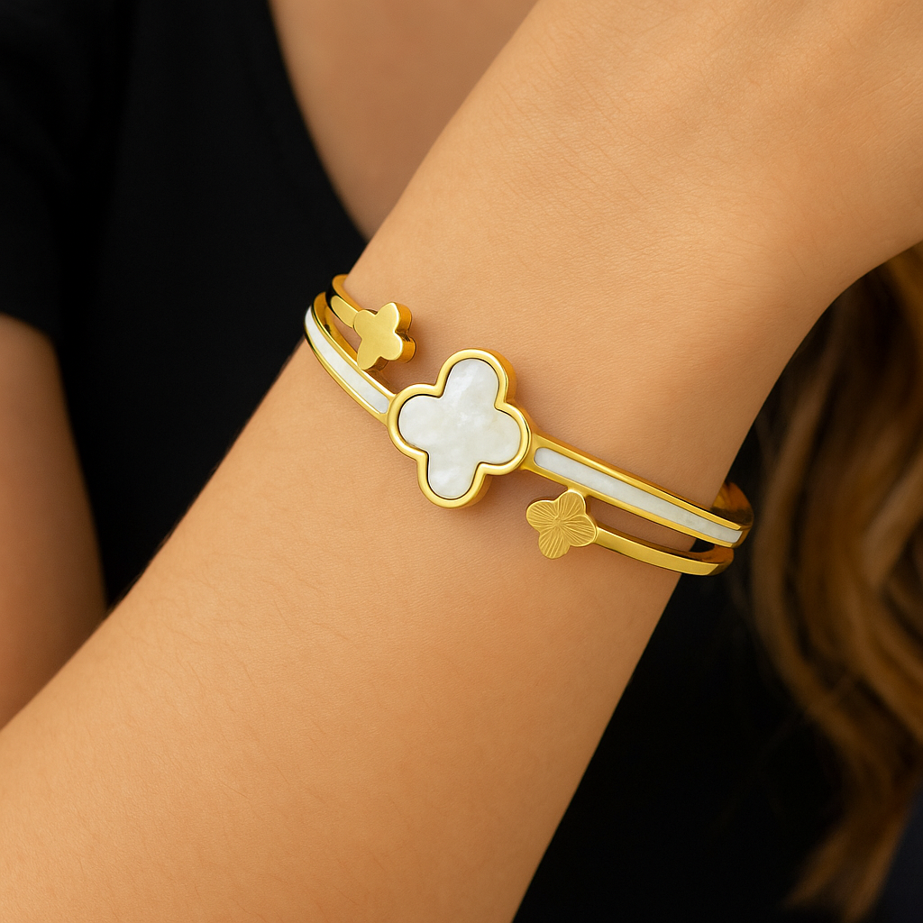 Clover Mother-of-Pearl Bangle