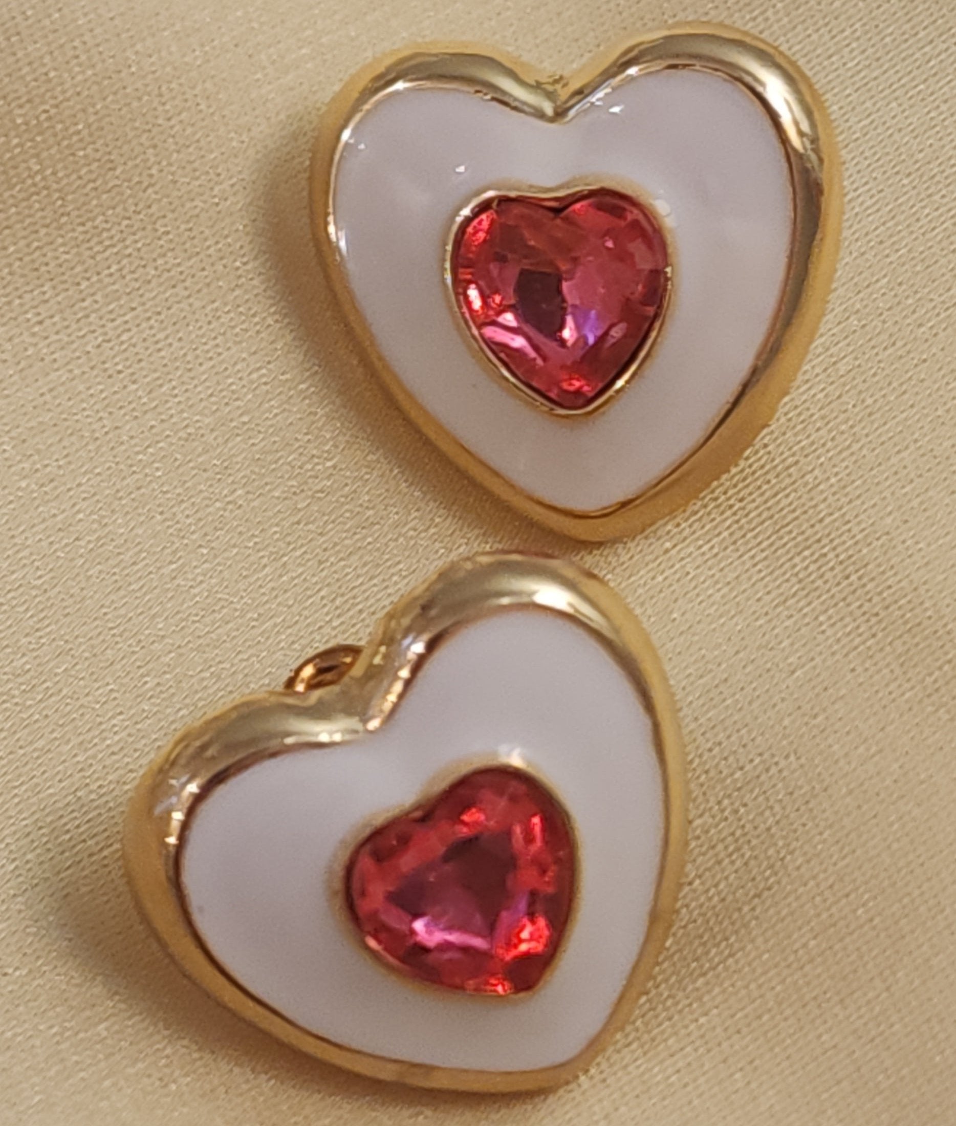 White Heart Studs