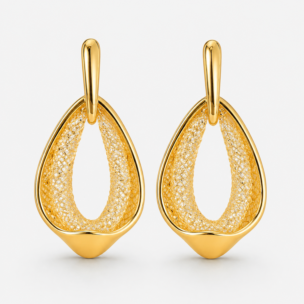 Luxe Mesh Teardrop Statement Earrings