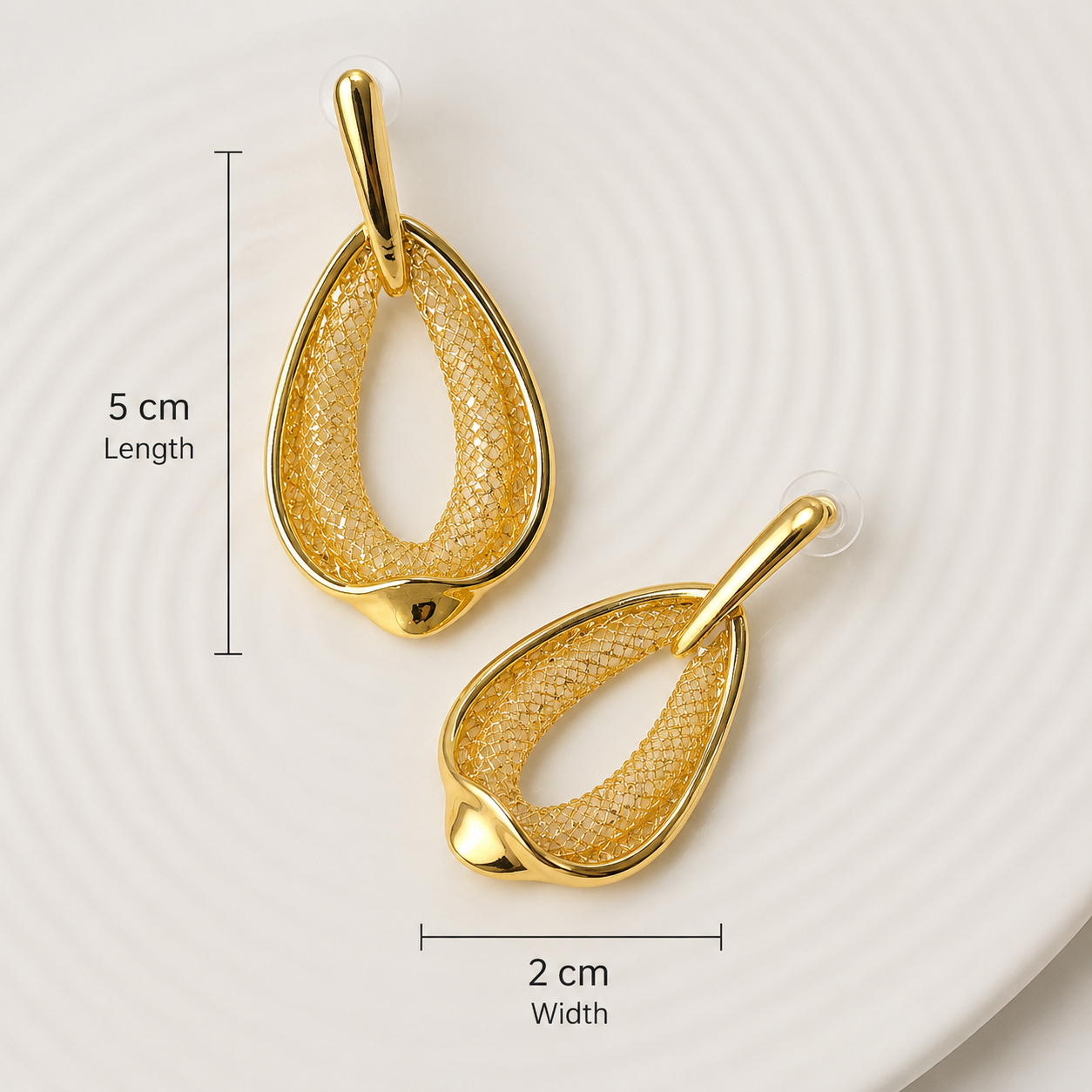 Luxe Mesh Teardrop Statement Earrings