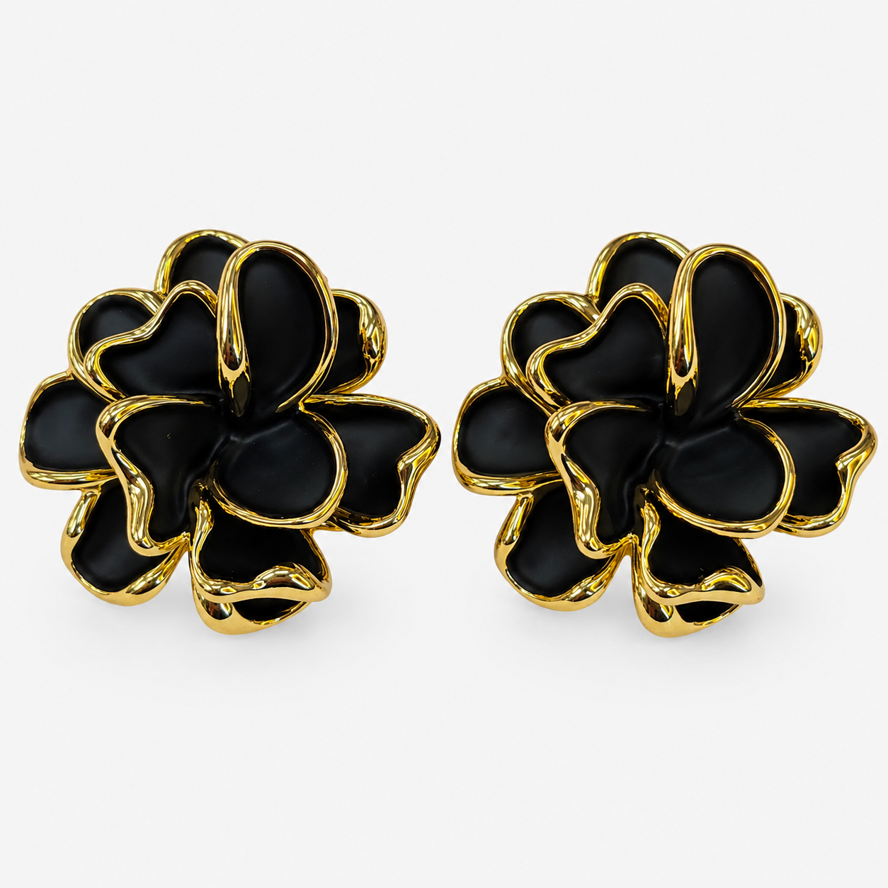 Black & Gold Stud Earring