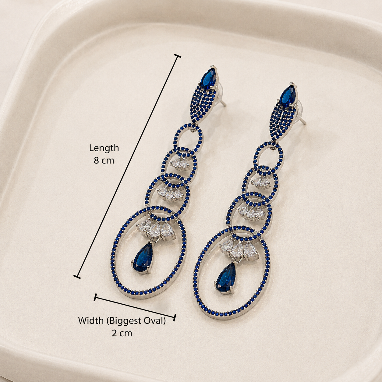 Luxury Blue Long Earrings