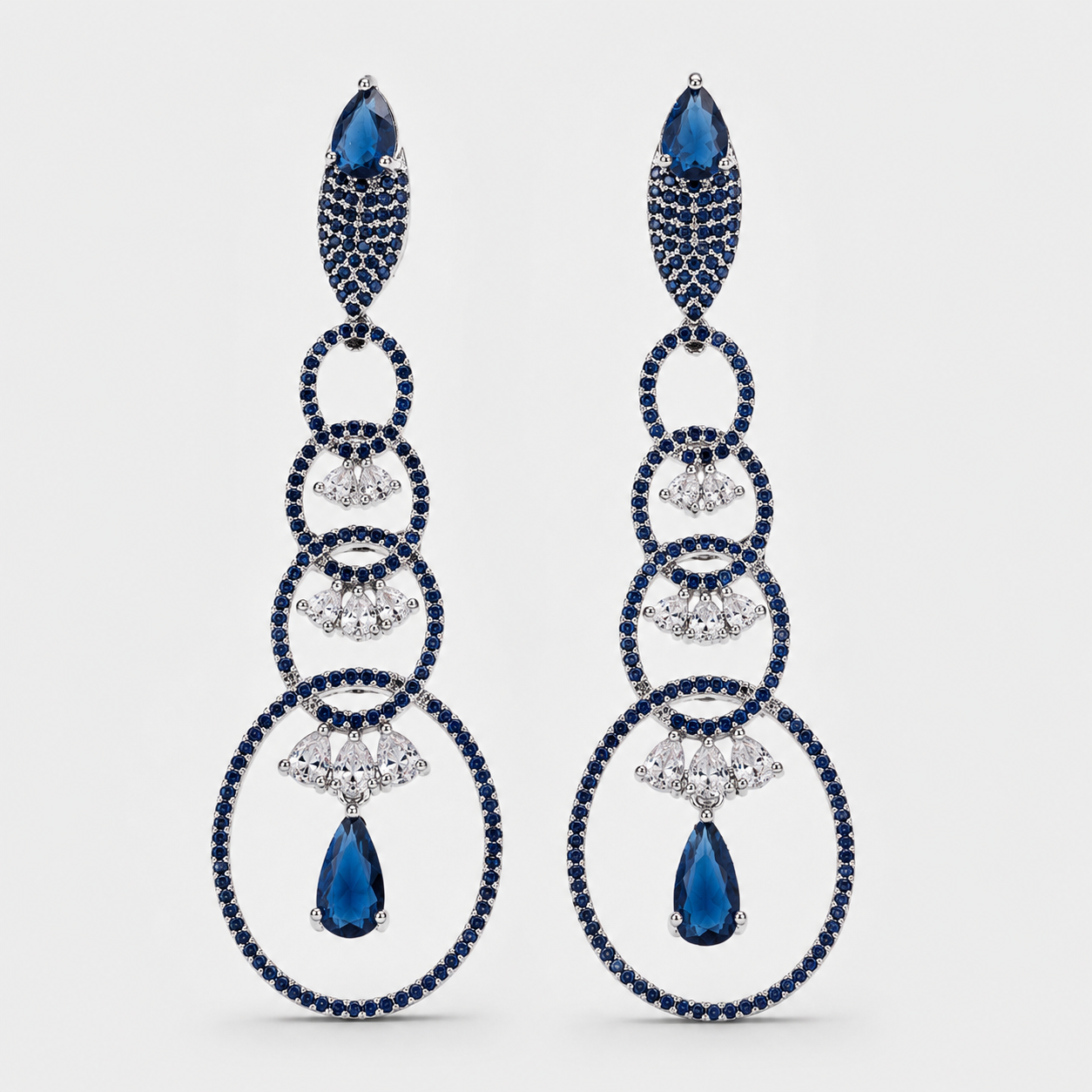 Luxury Blue Long Earrings