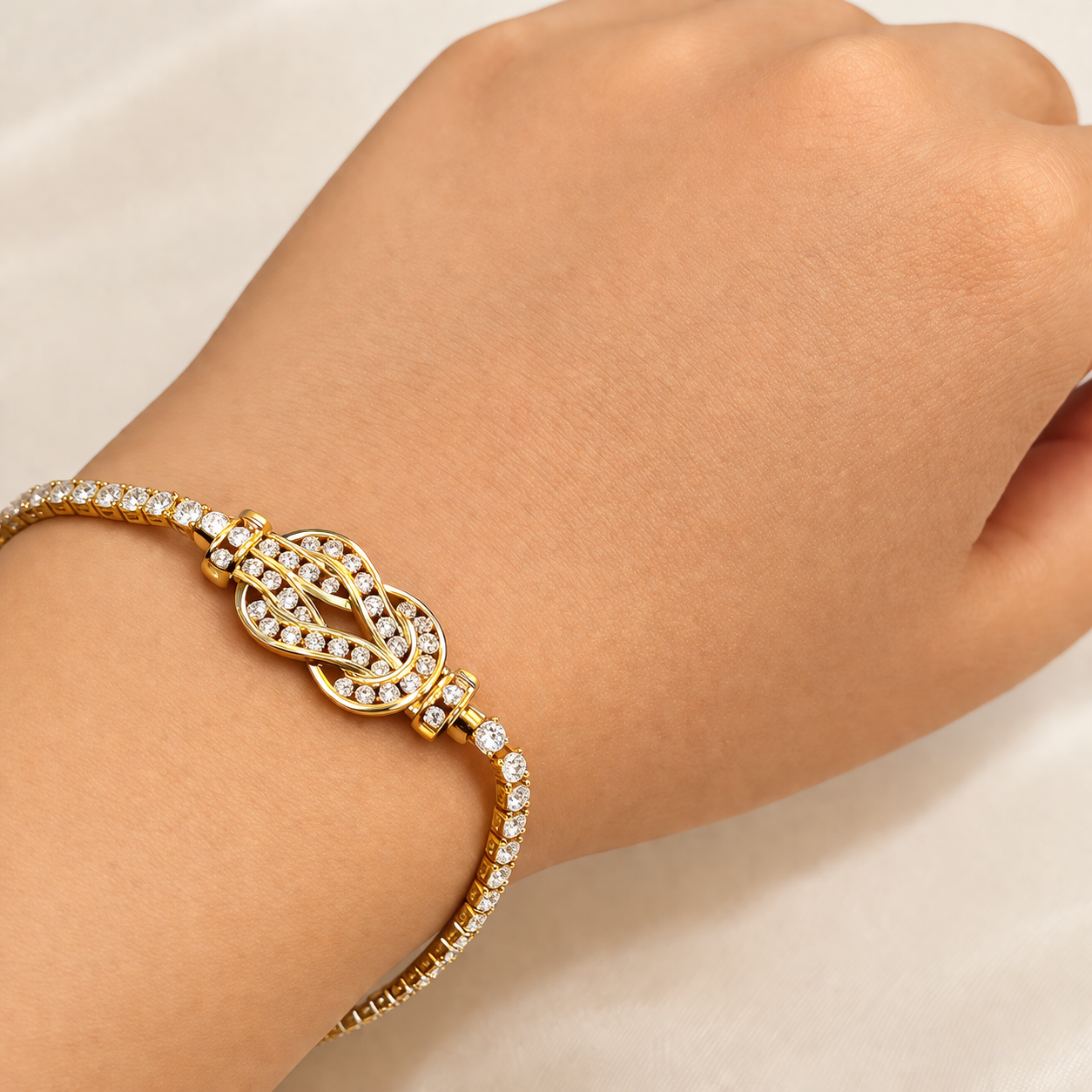 Eternal Knot Luxe Tennis Bracelet