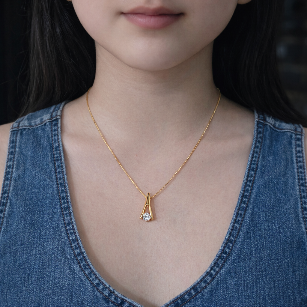 Solitaire Drop Necklace