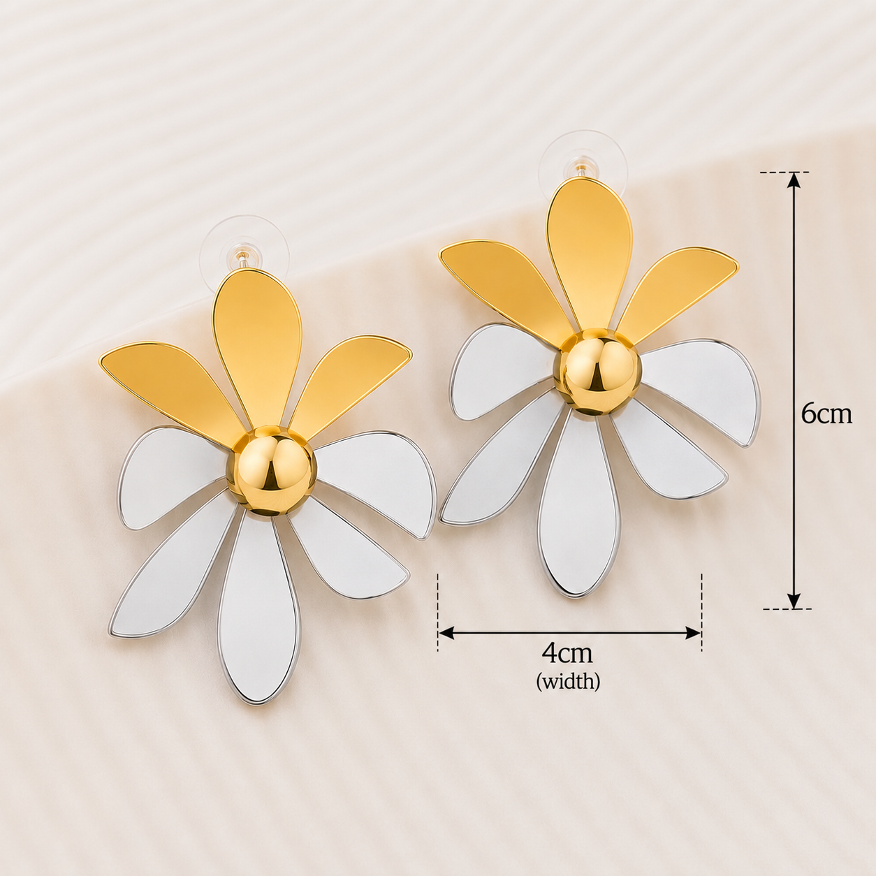 Bloom Gold & Silver Petal Studs