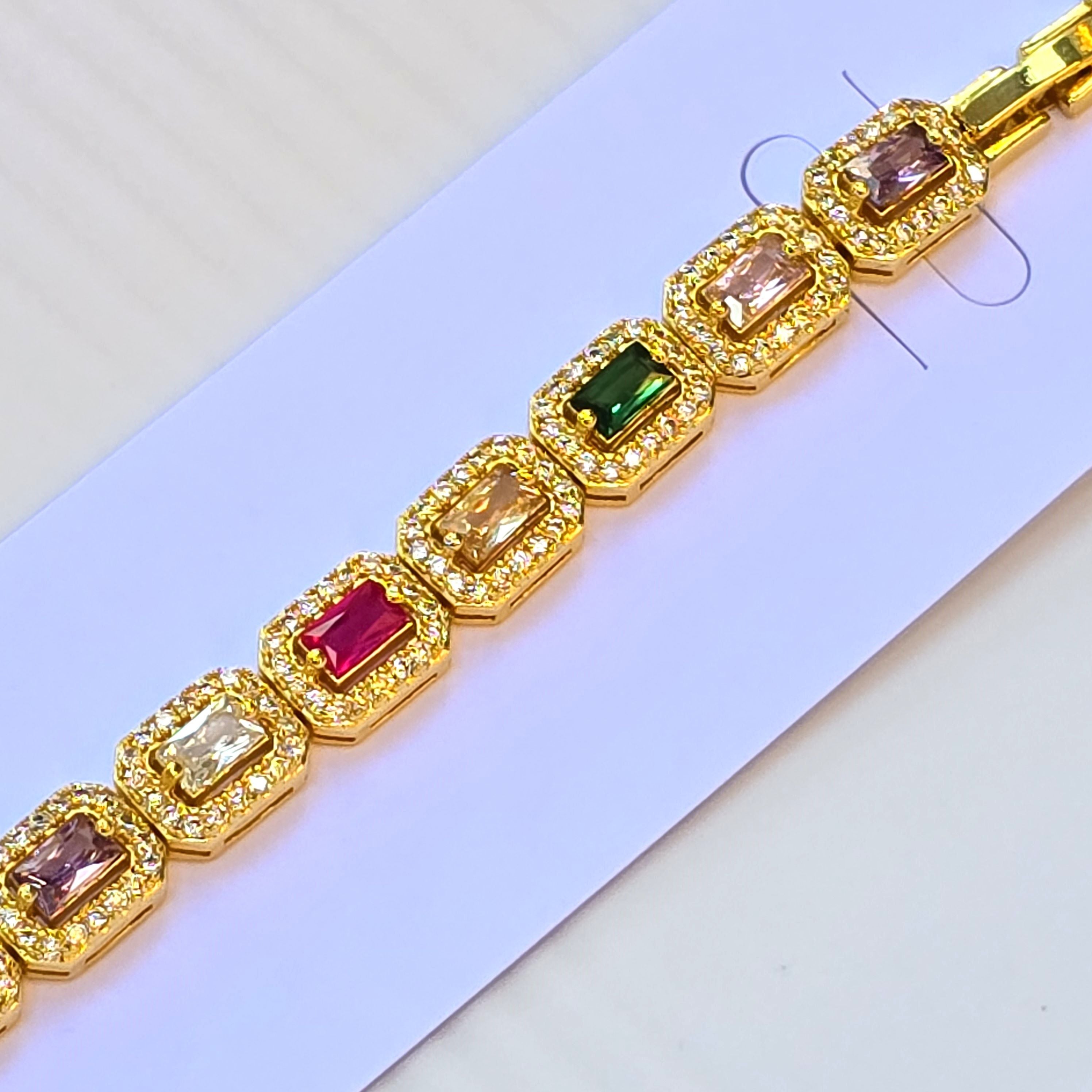 Multicolor Gemstone Tennis Bracelet