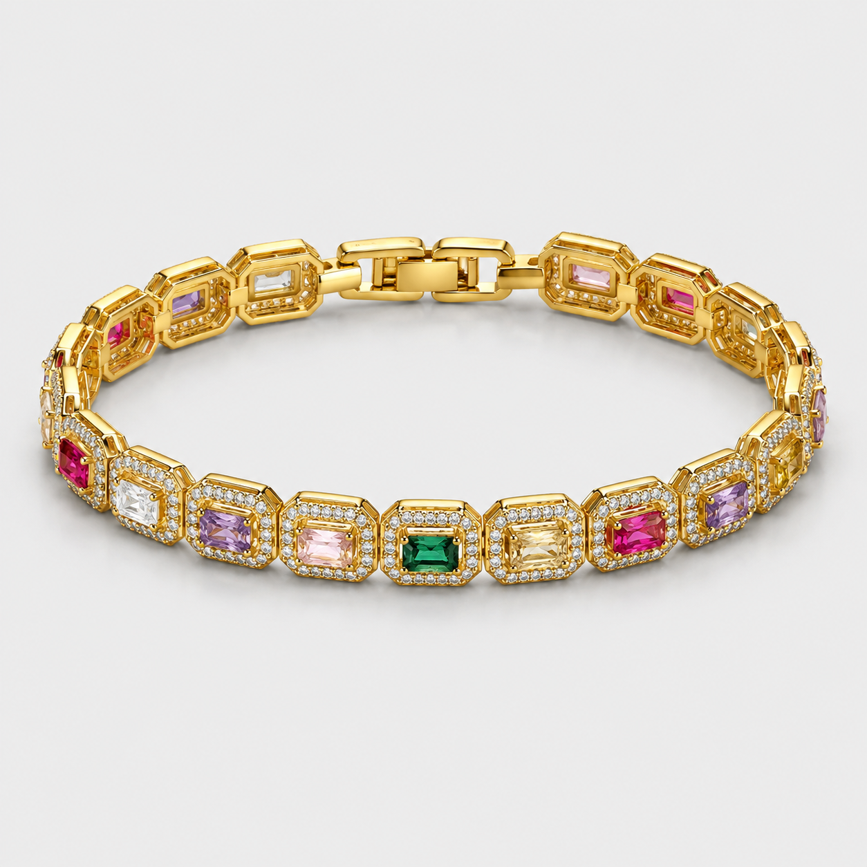 Multicolor Gemstone Tennis Bracelet