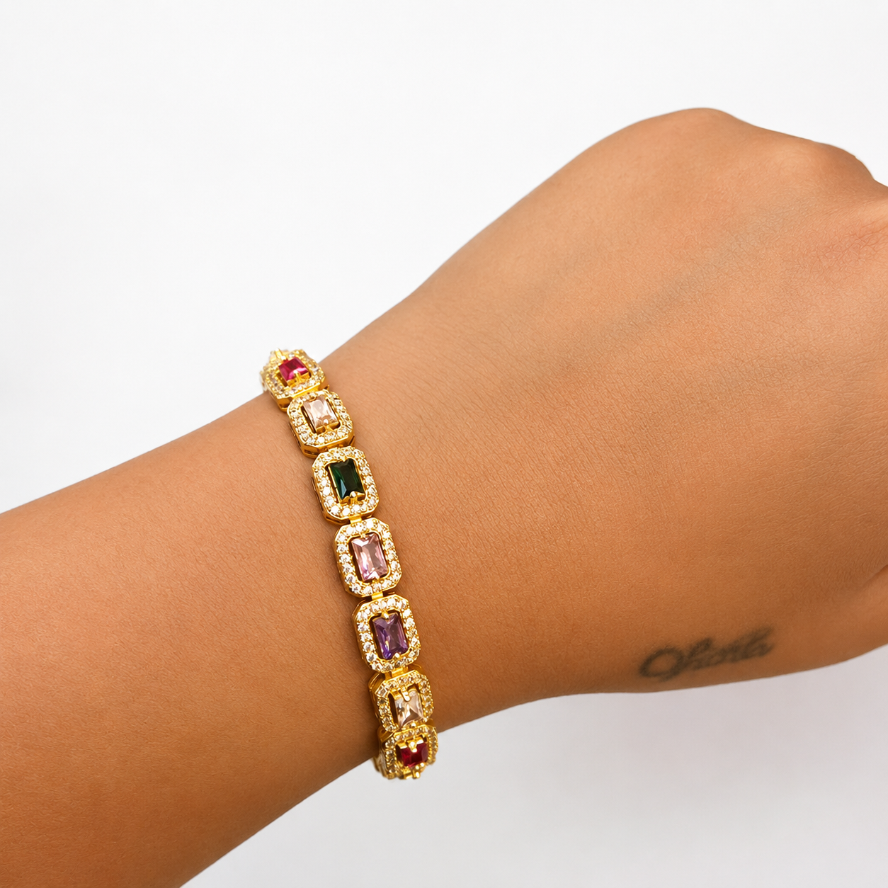 Multicolor Gemstone Tennis Bracelet