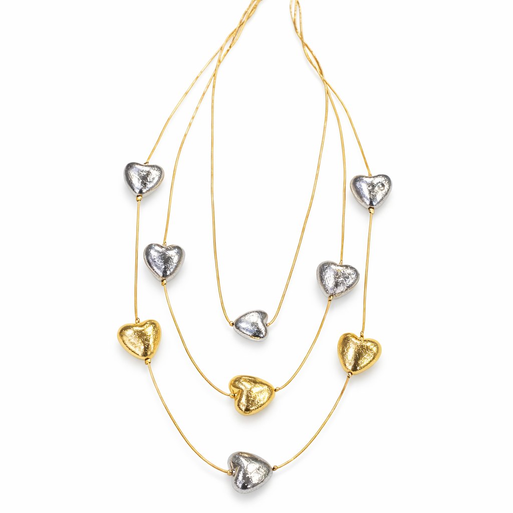 String Of Hearts Layered Statement Necklace