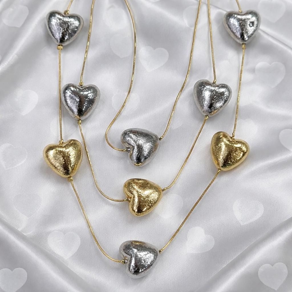 String Of Hearts Layered Statement Necklace