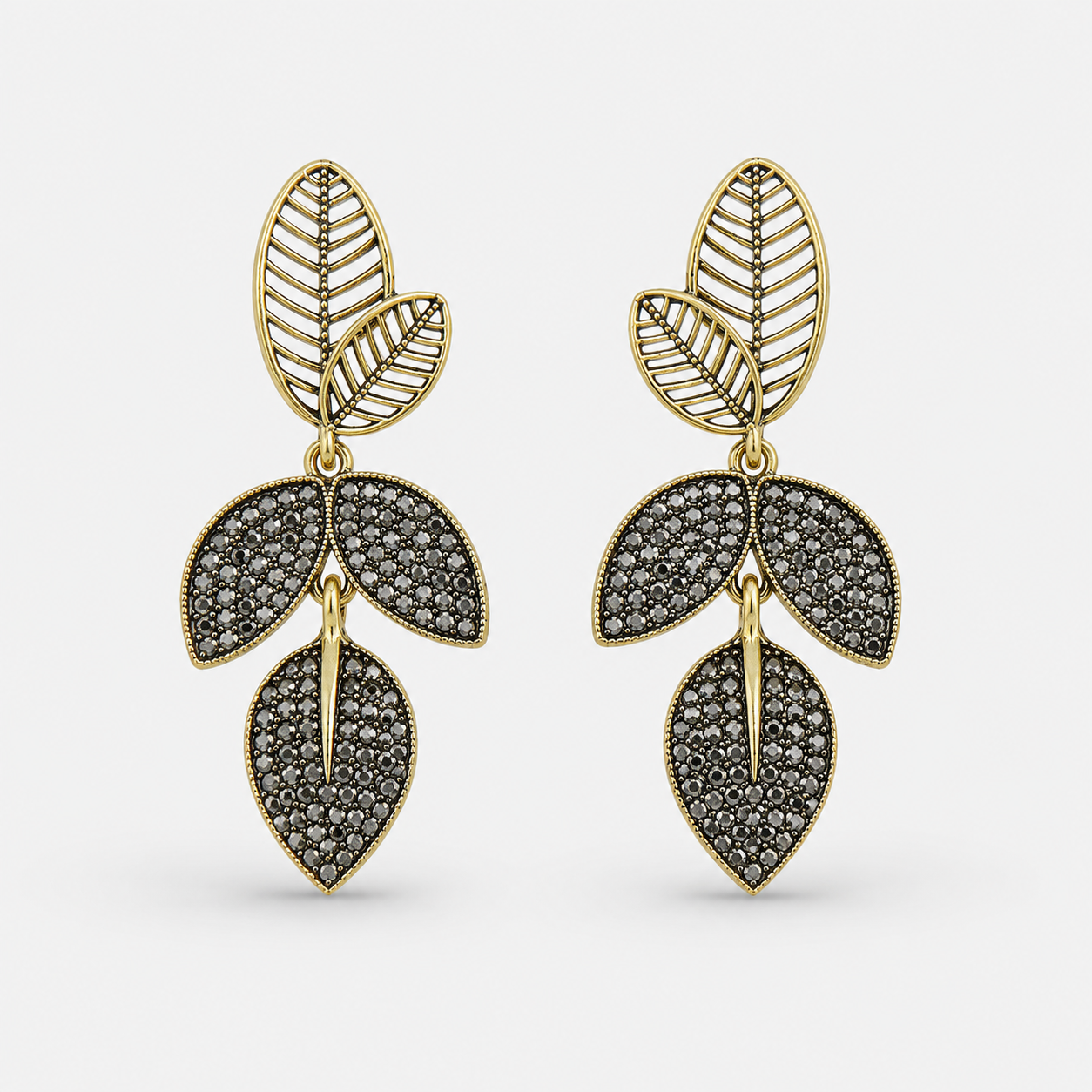 Antique Leaf Drop Earrings